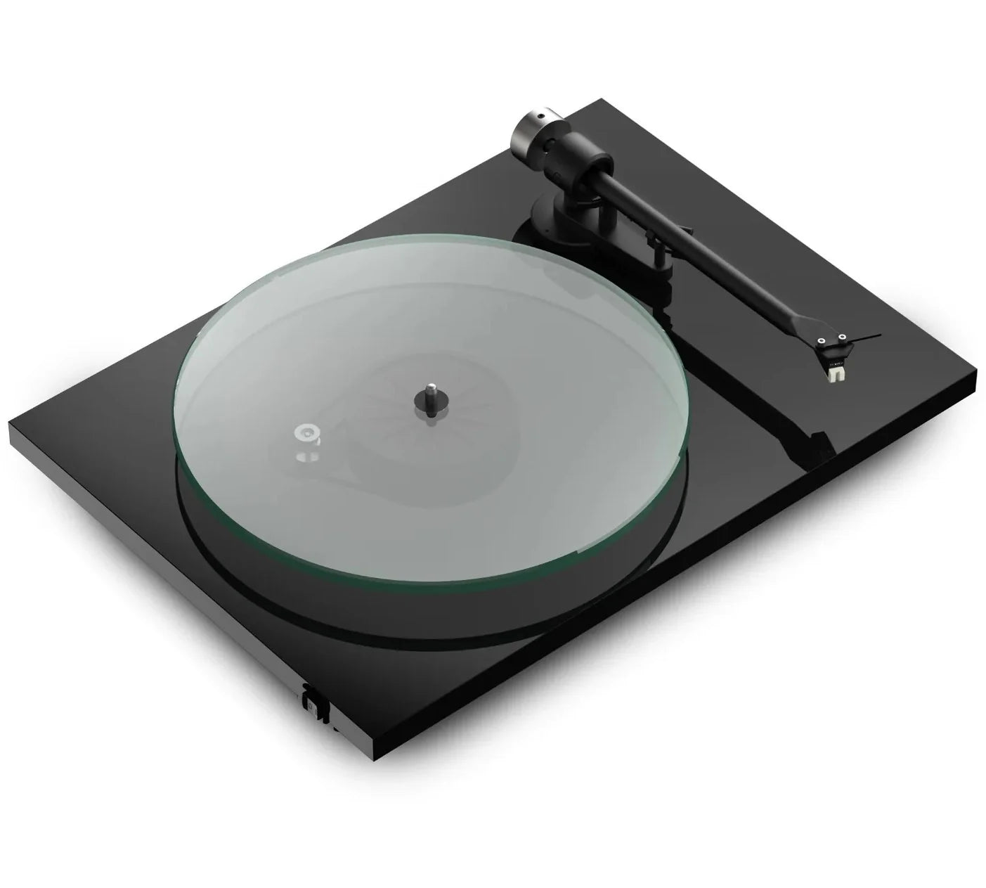 Pro-Ject T2 Super Phono turntable with black finish, featuring a sleek design and high-quality tonearm for premium vinyl playback.