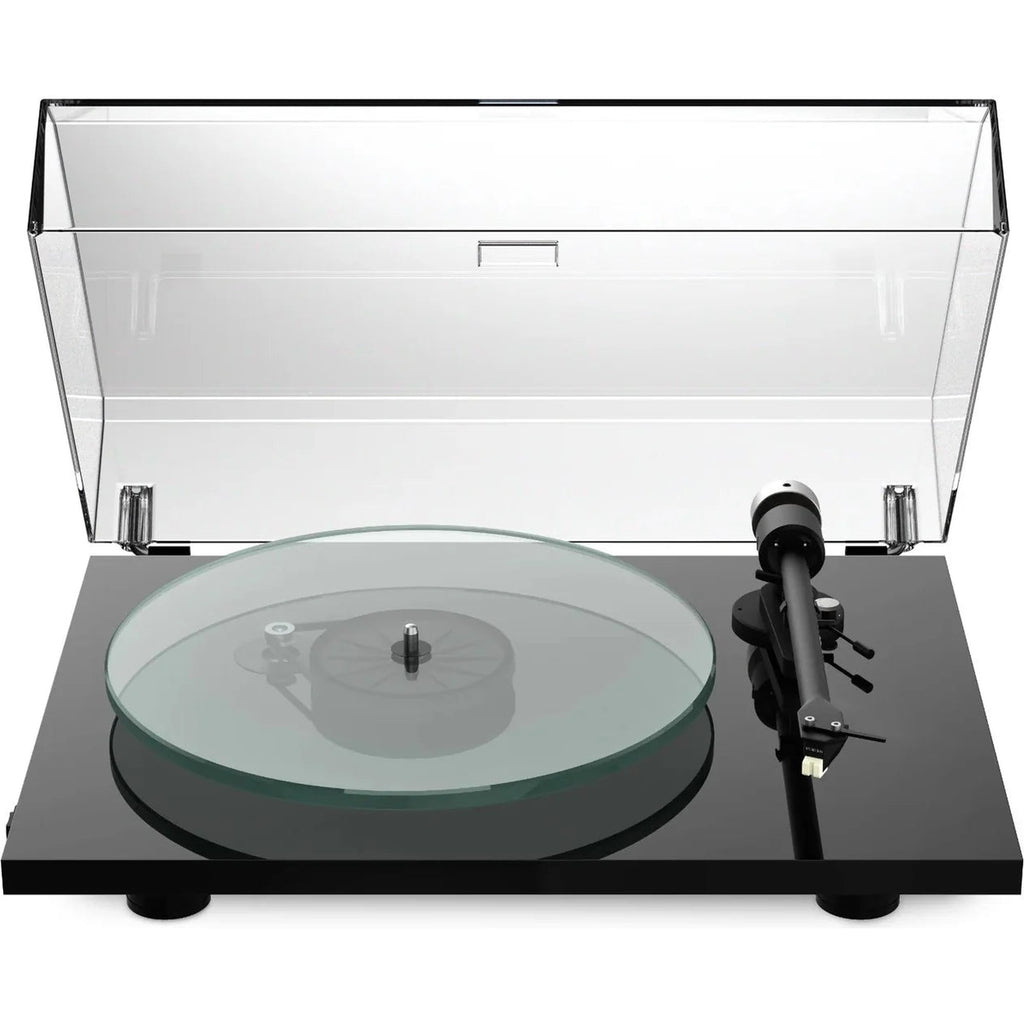 Pro-Ject T2 Super Phono turntable with Rainer tonearm, featuring sleek design and high-quality audio components.