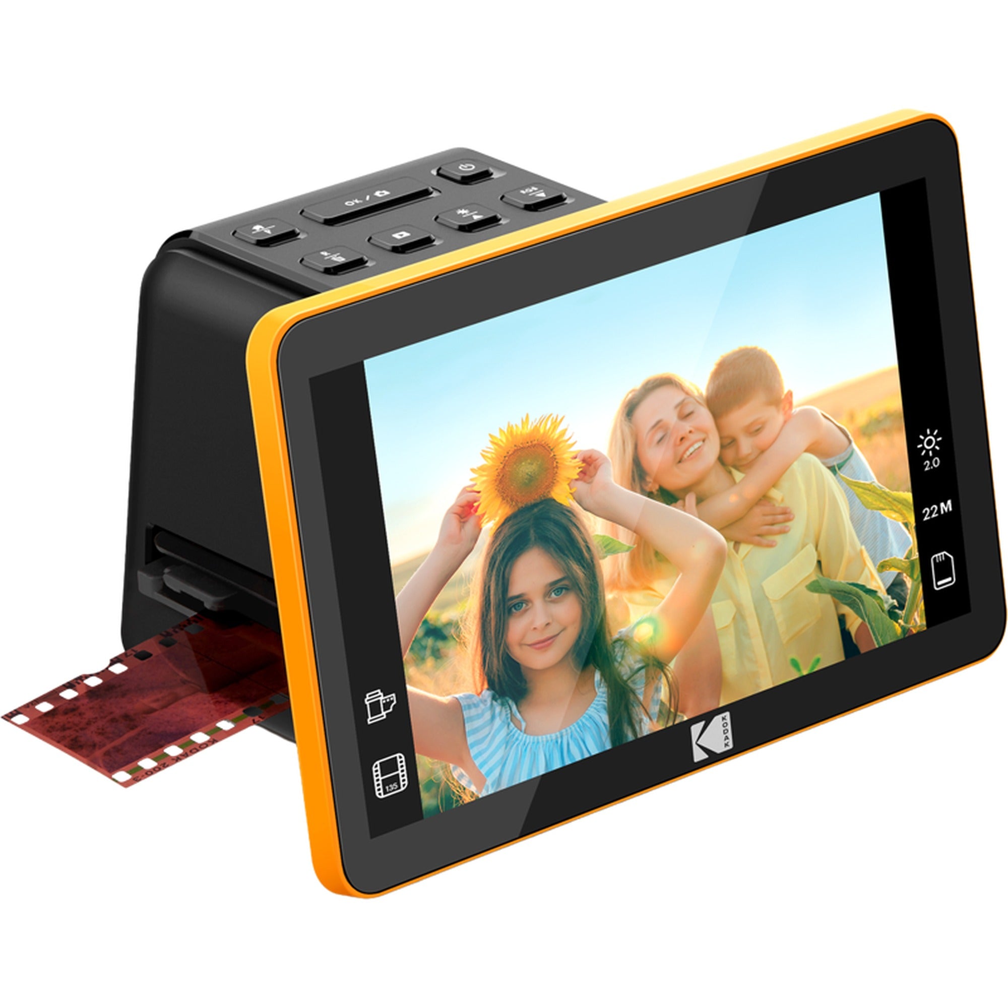 Kodak Slide N Scan digital film scanner with 7-inch screen for converting slides and negatives to digital images.