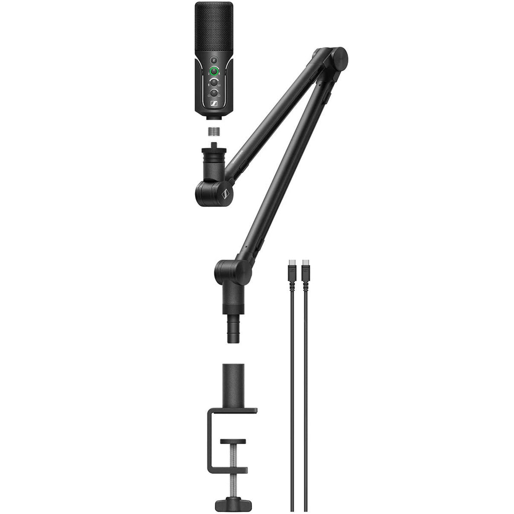 Sennheiser Profile Streaming Set with two professional microphone stands and USB microphones for streaming and recording.