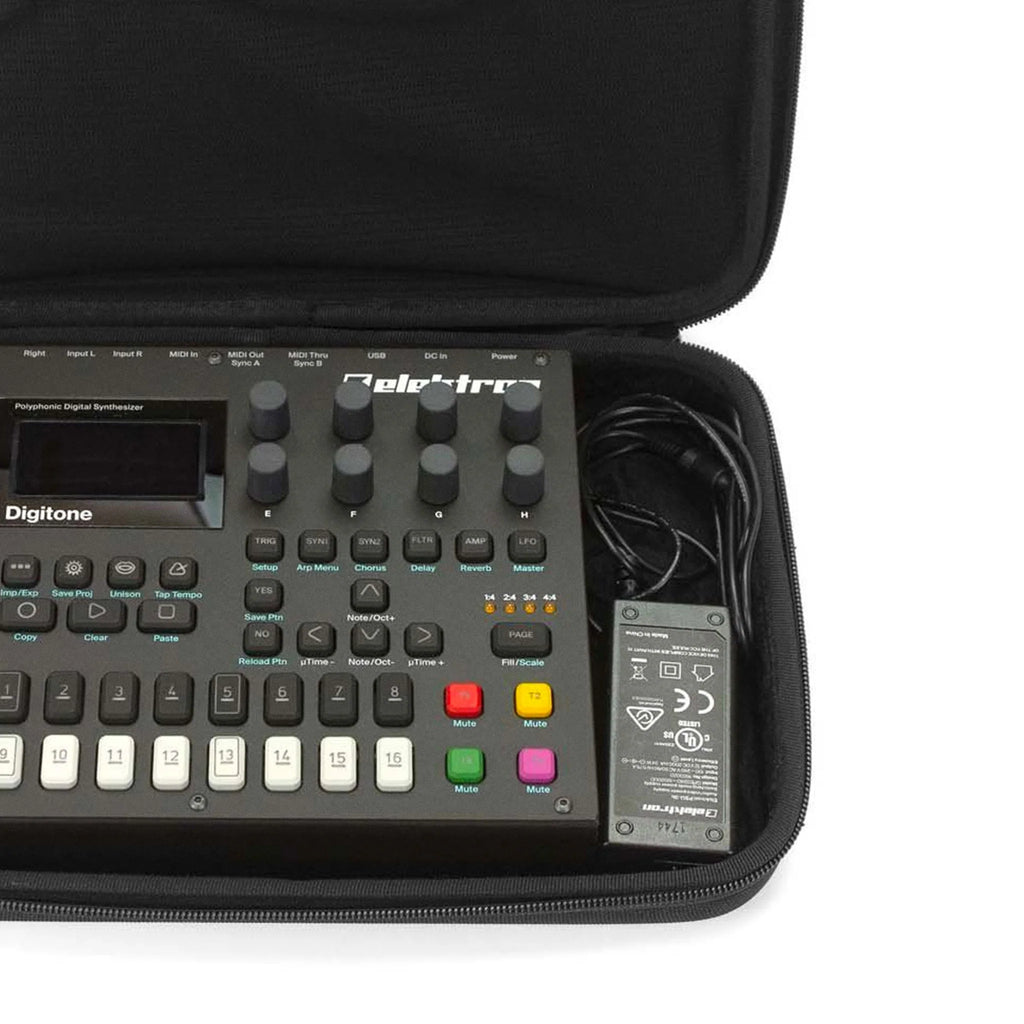 Analog Cases Pulse Studio Bag for Elektron Digitakt, Digitone, and Syntakt in durable, padded protective case with handle.