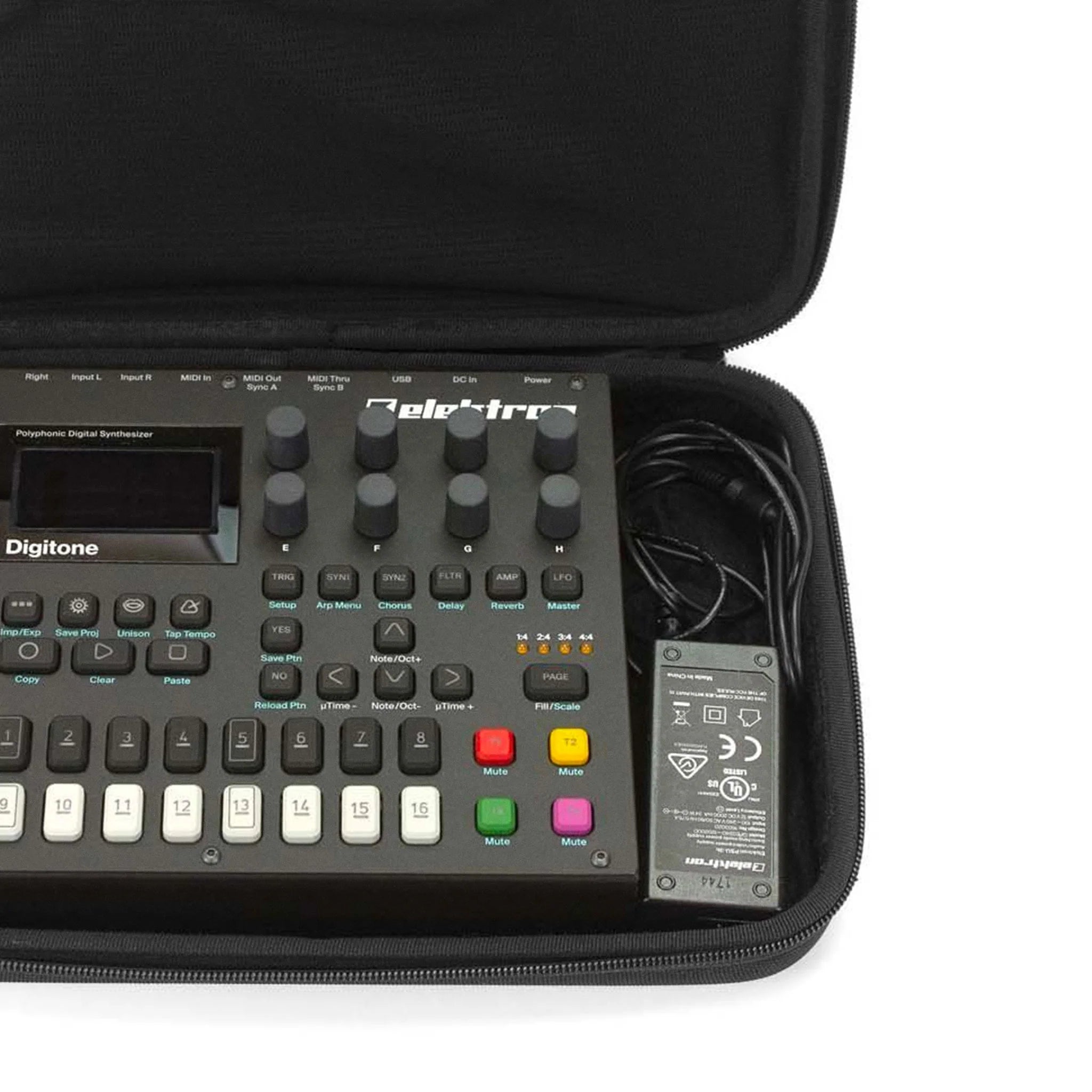 Analog Cases Pulse Studio Bag for Elektron Digitakt, Digitone, and Syntakt in durable, padded protective case with handle.
