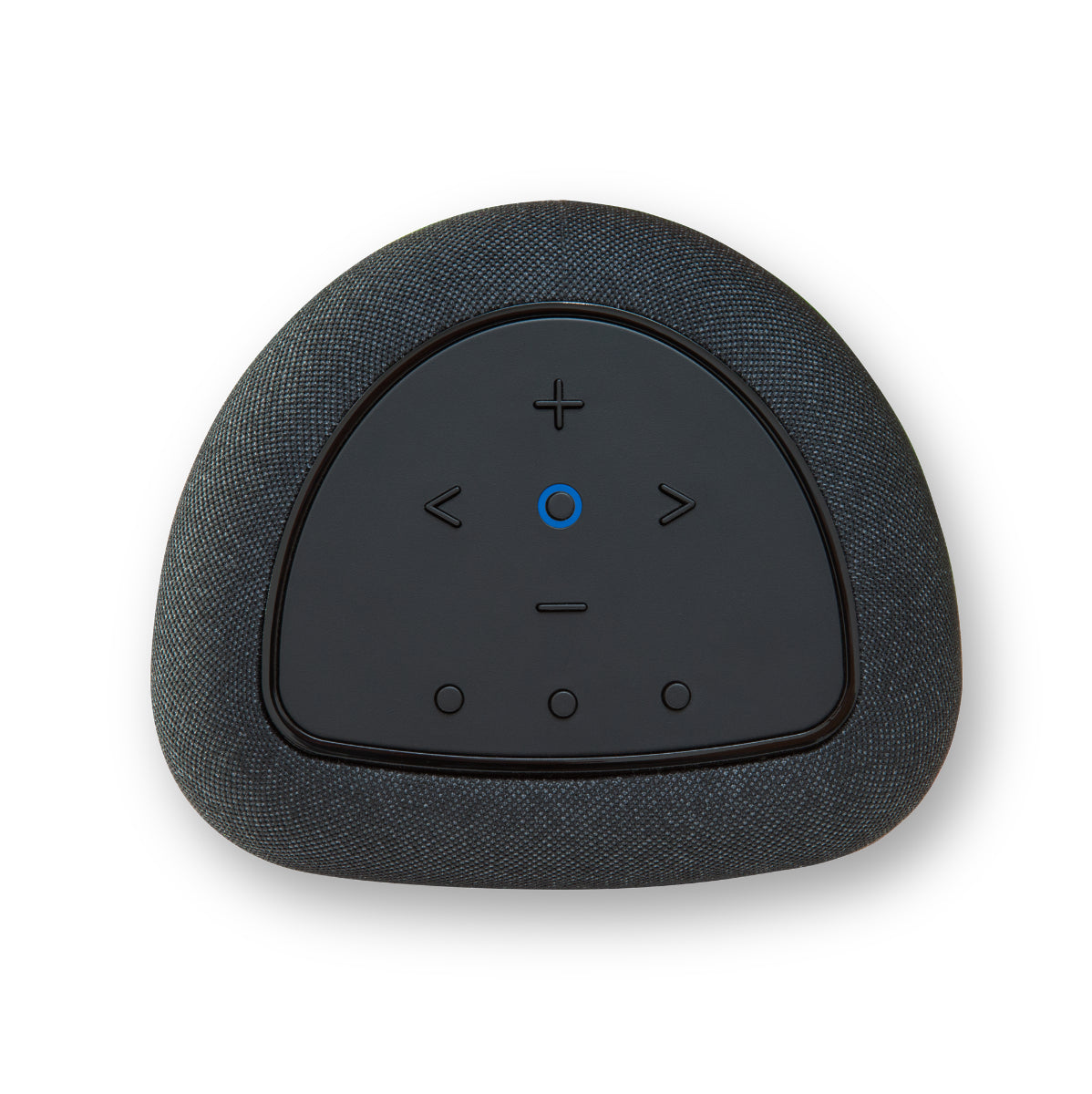 Black Bluesound Pulse Flex wireless speaker with a sleek top design and shadowed background.