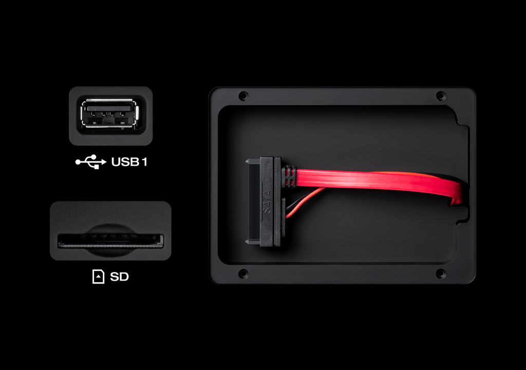 Denon DJ SC6000 Prime DJ media player with large touchscreen display and professional controls on a sleek black surface.