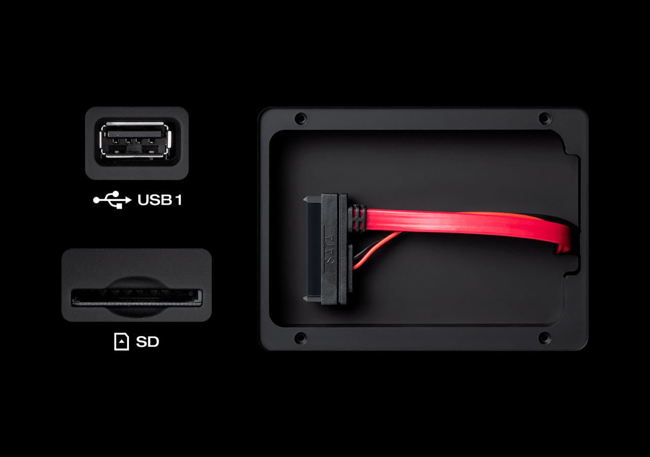 Denon DJ SC6000 Prime DJ media player with large touchscreen display and professional controls on a sleek black surface.