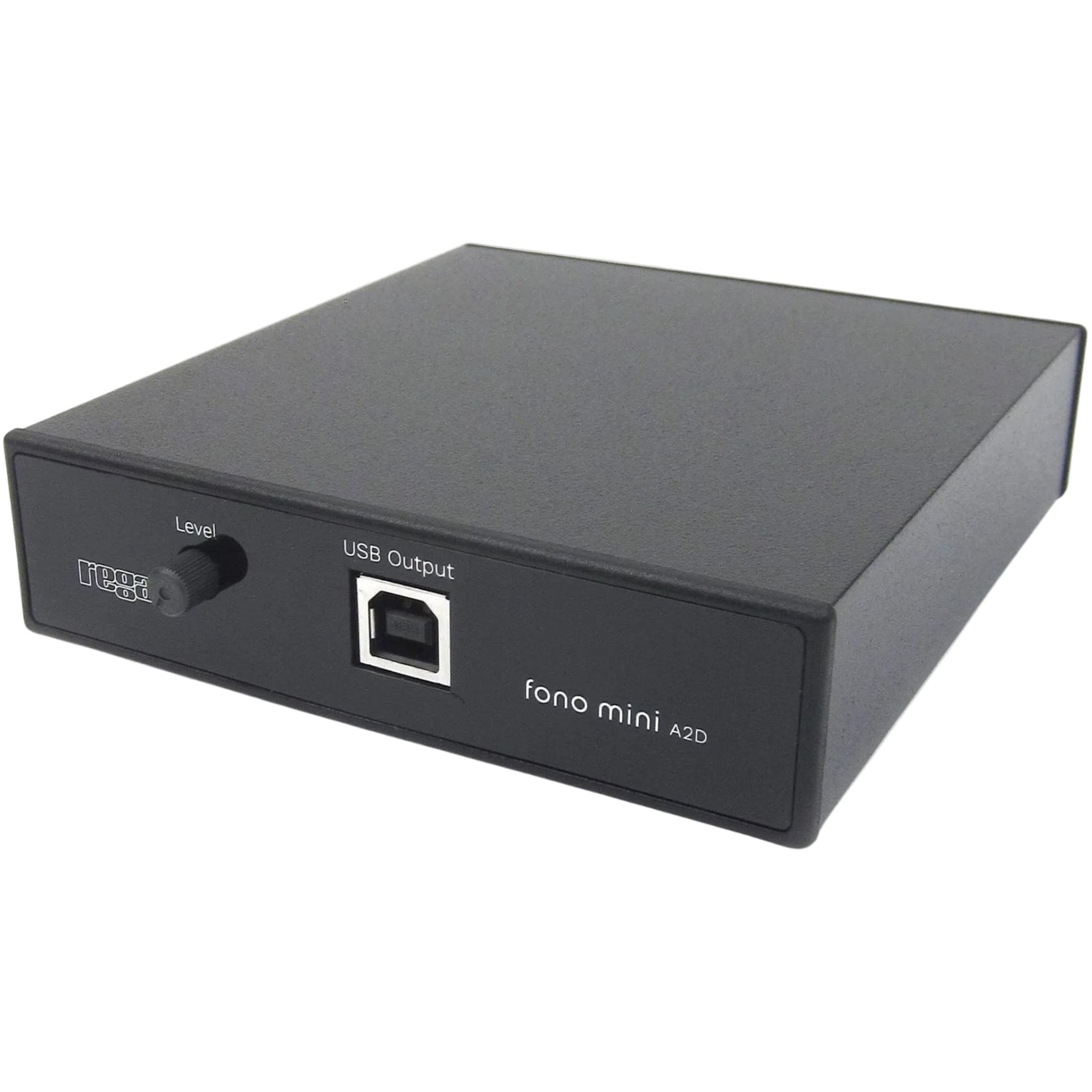 Rega Fono Mini A2D MK2 phono preamp, compact audio device with front controls and input/output ports for vinyl record players.
