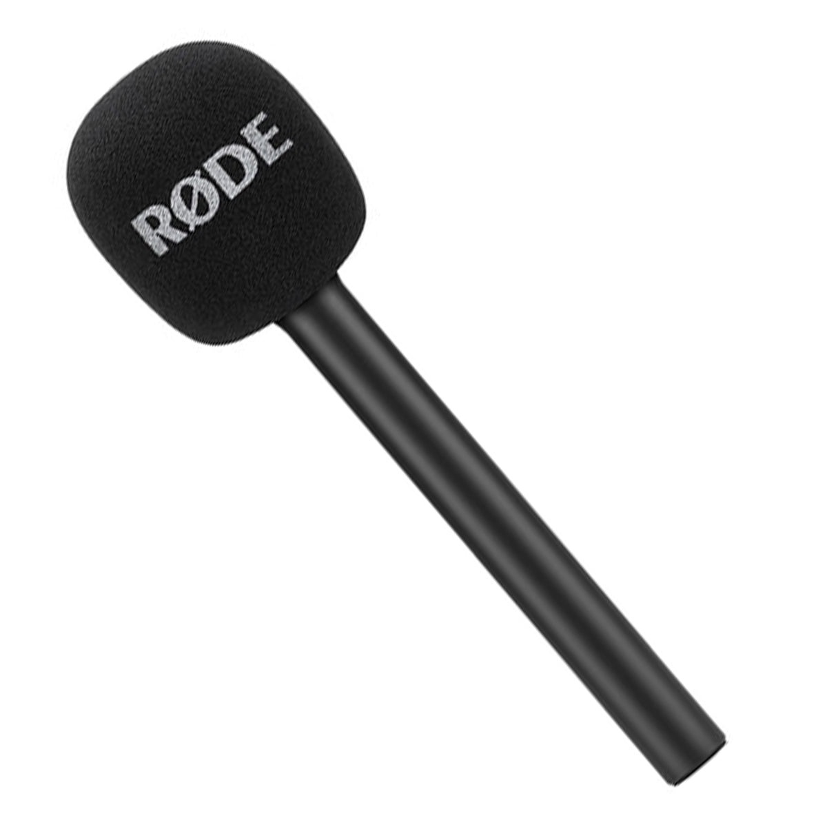 Rode Interview GO handheld microphone adapter for Wireless GO creator wireless microphone system, close-up view of the device