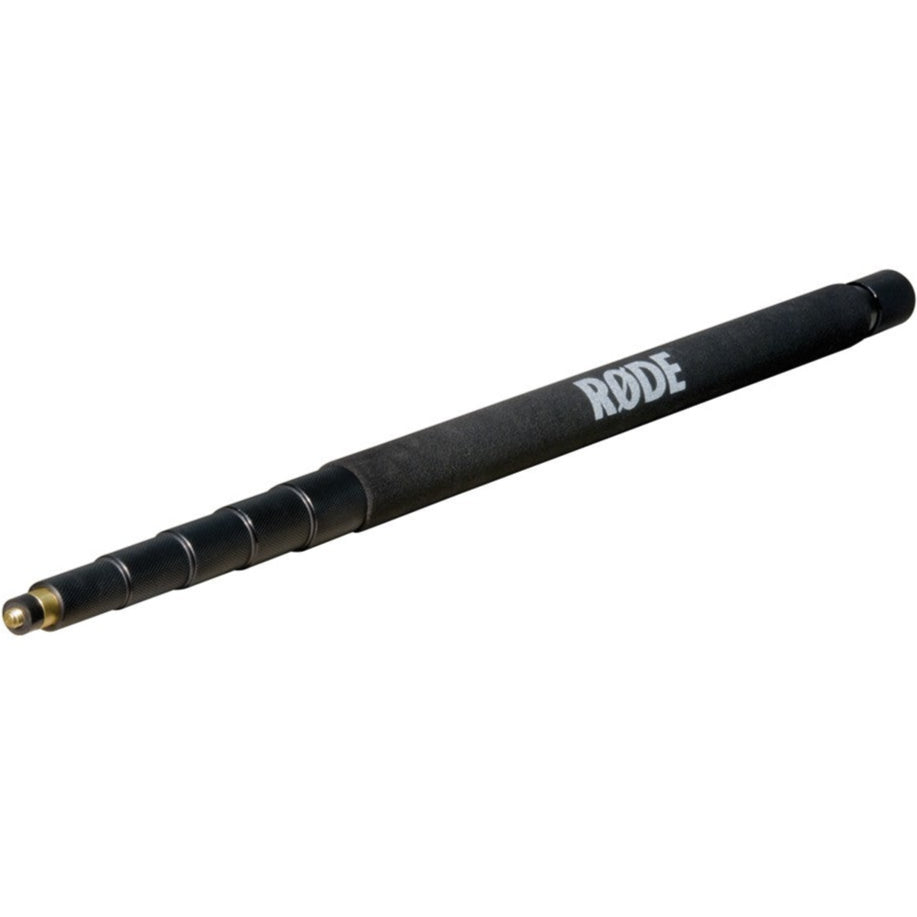 Rode Boompole microphone boom pole with black adjustable extension and handle for professional sound recording.