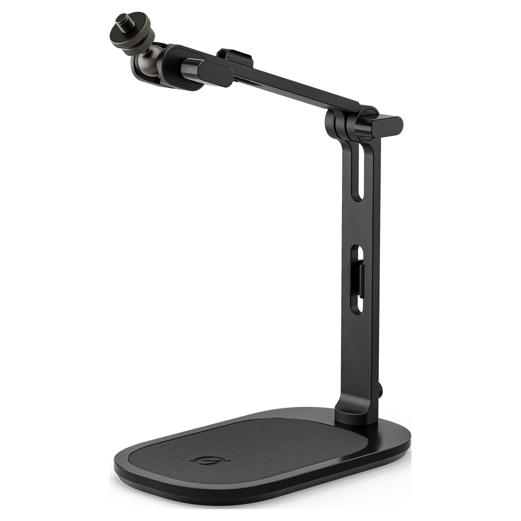 Rode DS3 desktop studio arm in black, three-quarter front view