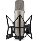 Rode NT1 GEN5 condenser microphone, silver in shock mount