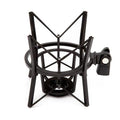 Rode PSM1 microphone shock mount with adjustable arm and mounting clip for professional audio recording equipment.