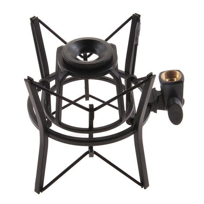 Rode PSM1 microphone shock mount with adjustable arm and secure clamp for studio recording and audio equipment.