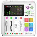 Rode RodeCaster DUO audio interface, white, in use