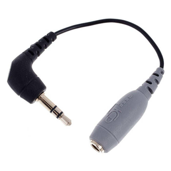 Rode SC3 cable adapter for connecting microphones and audio devices, showing a compact black splitter with connectors.