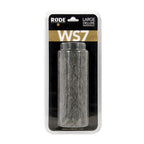 Rode WS7 microphone windscreen in black, designed to reduce wind noise for clearer audio recordings.
