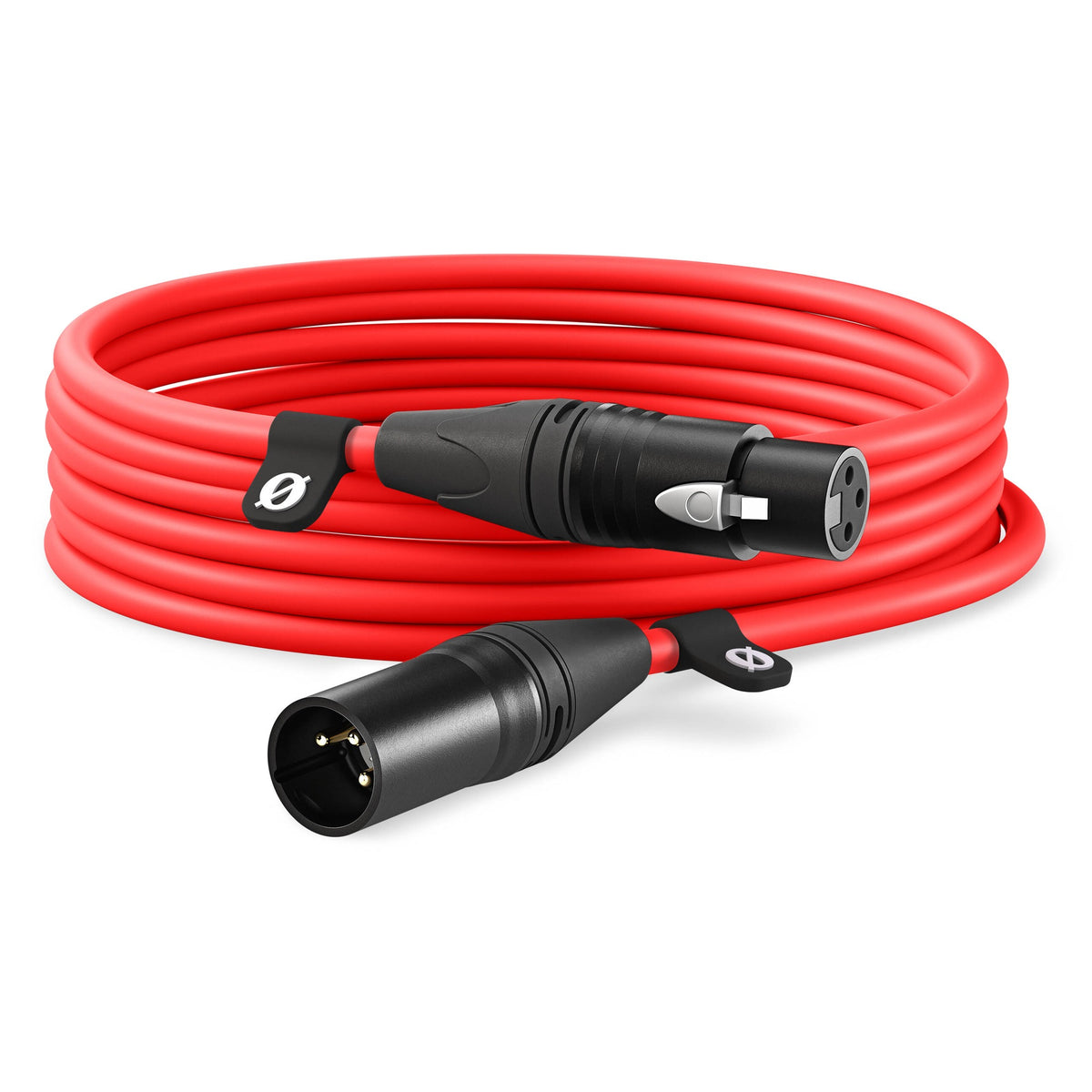 Rode XLR-Female to XLR-Male Cable, connectors close-up, black