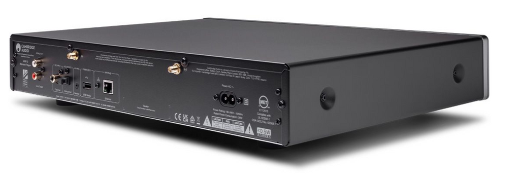 Cambridge Audio AXN10 music streamer interface screen showing device controls and streaming options.