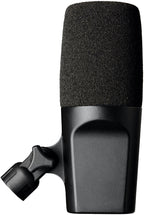 Back view of sE Electronics The DynaCaster DCM3 dynamic microphone showing its sturdy metal grille and professional build.