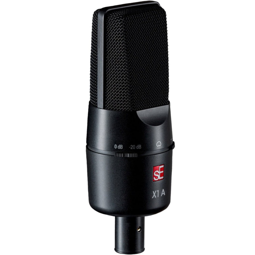 SE Electronics X1 A condenser microphone shown with its sleek design and professional build, ideal for studio recording.