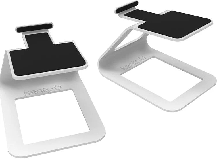 Kanto Audio SE2 speaker stands with sleek black design, supporting and elevating bookshelf speakers for optimal sound.