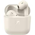 Wireless in-ear headphones by Sennheiser Accentum Open in a cream-colored case, showcasing the sleek design.