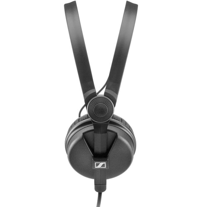 Sennheiser HD 25 Plus DJ headphones with over-ear design, black finish, and adjustable headband for professional audio monitoring.
