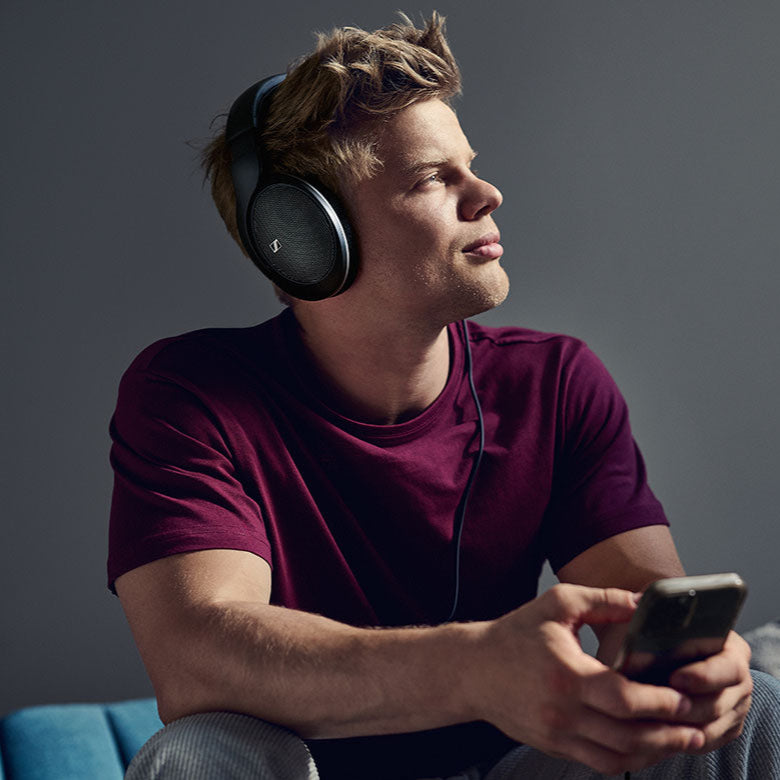 Wired Sennheiser HD 550 headphones with over-ear design and padded ear cups, black color, and adjustable headband.