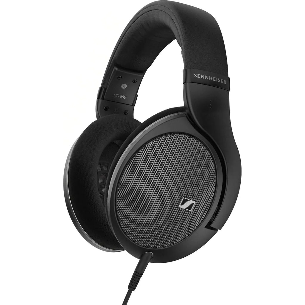 Sennheiser HD 550 wired headphones with large over-ear design and cushioned ear cups for comfortable listening.