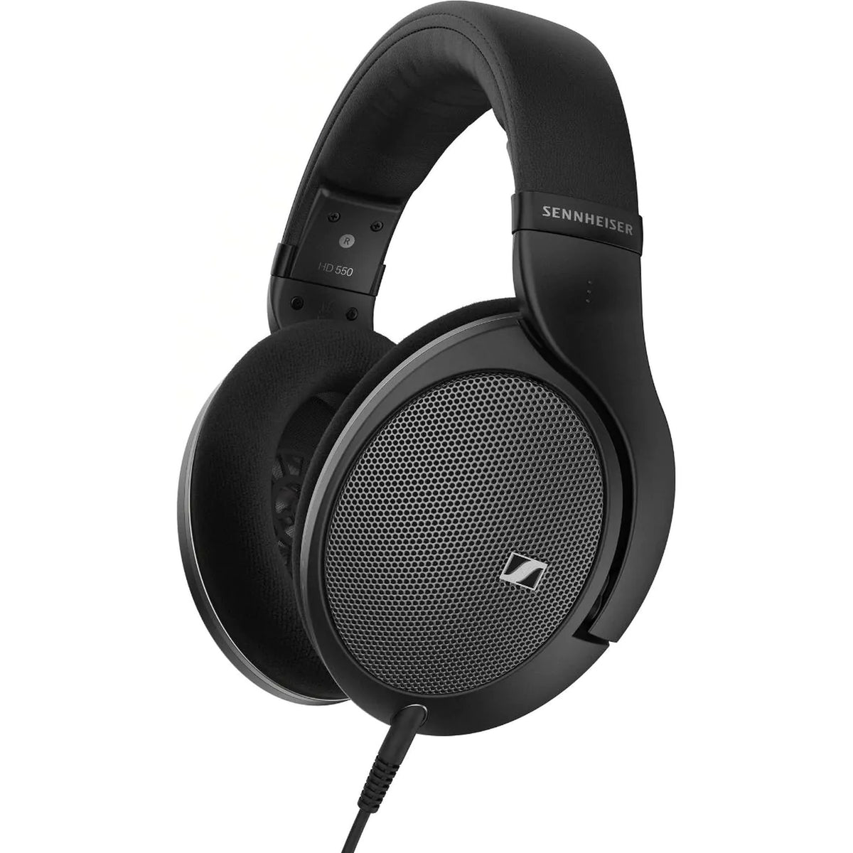Sennheiser HD 550 wired headphones with large over-ear design and cushioned ear cups for comfortable listening.