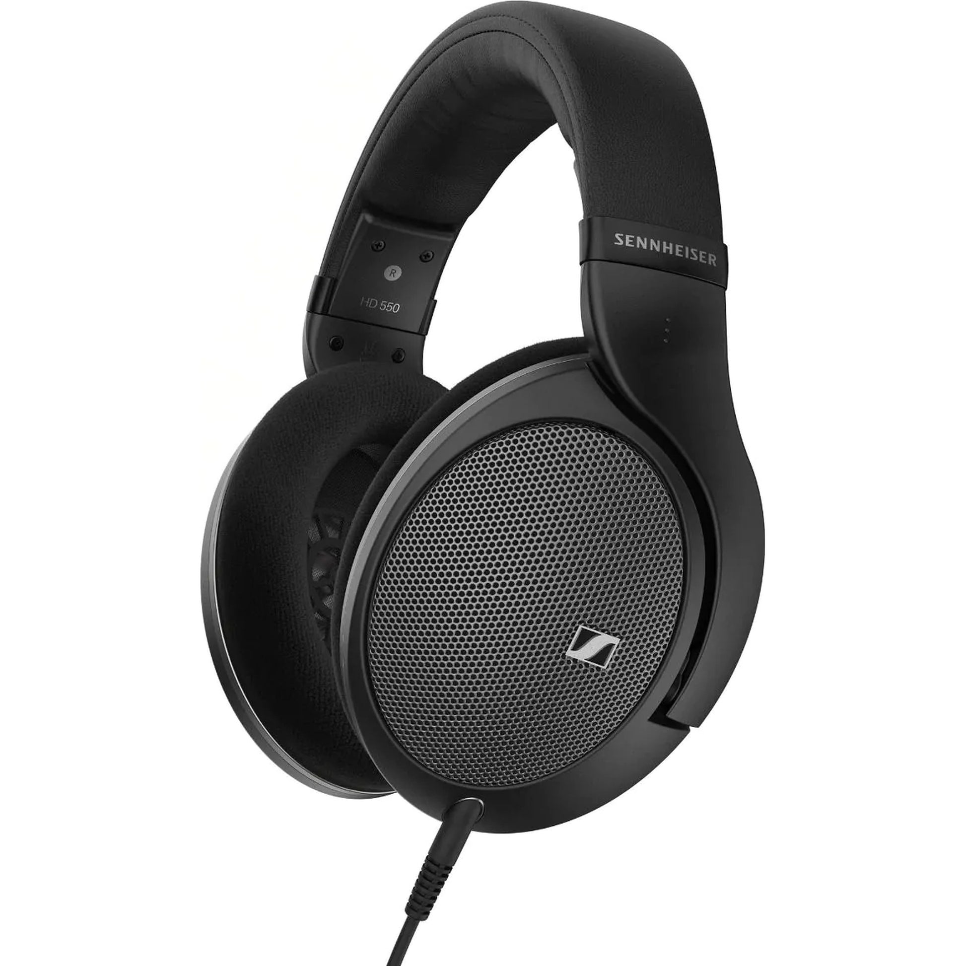Sennheiser HD 550 wired headphones with large over-ear design and cushioned ear cups for comfortable listening.