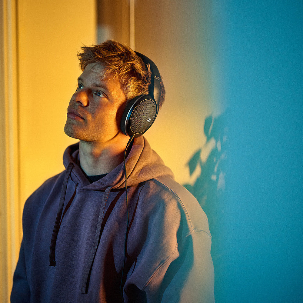 Sennheiser HD 550 wired headphones with over-ear design, black color, and cushioned ear cups for comfortable listening.