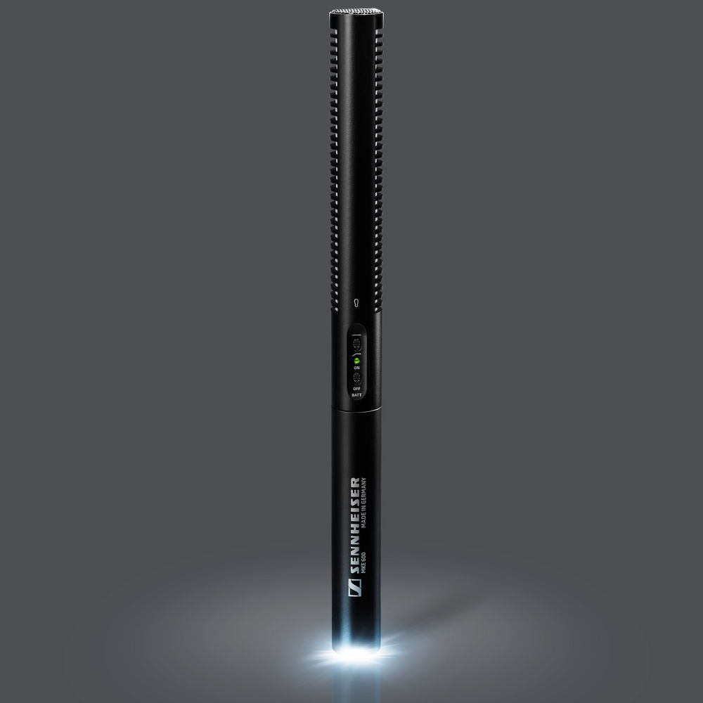 Sennheiser MKE 600 shotgun microphone mounted on a camera for professional audio recording and video production.
