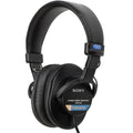 Sony MDR-7506 studio headphones featuring over-ear design, adjustable headband, and cushioned ear cups for professional audio monitoring.