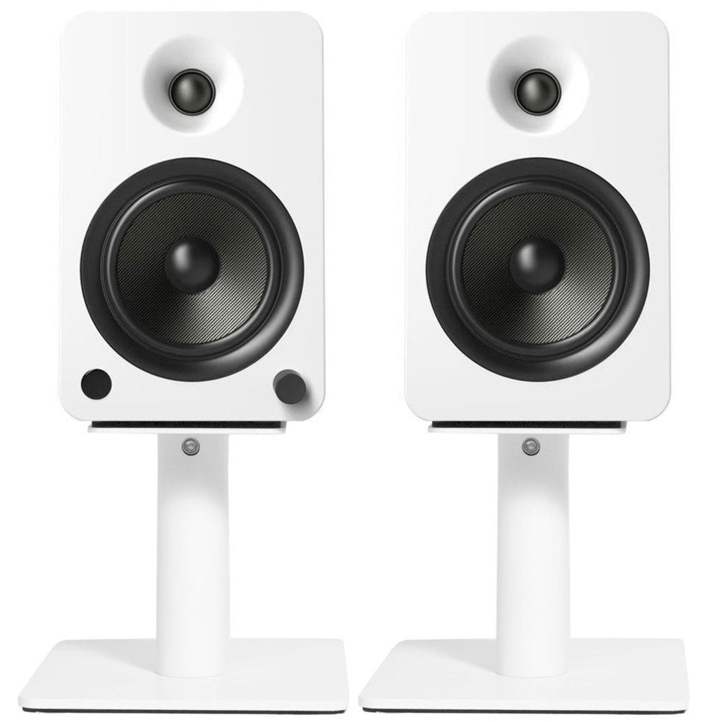 Kanto Audio SP6HD 6-inch desktop speaker stands supporting speakers for optimal sound placement and stability.