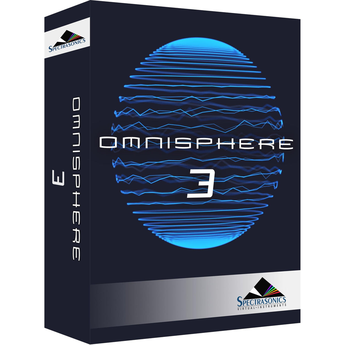 Spectrasonics Omnisphere 3 music production software box with digital interface and controls, designed for professional sound creation.