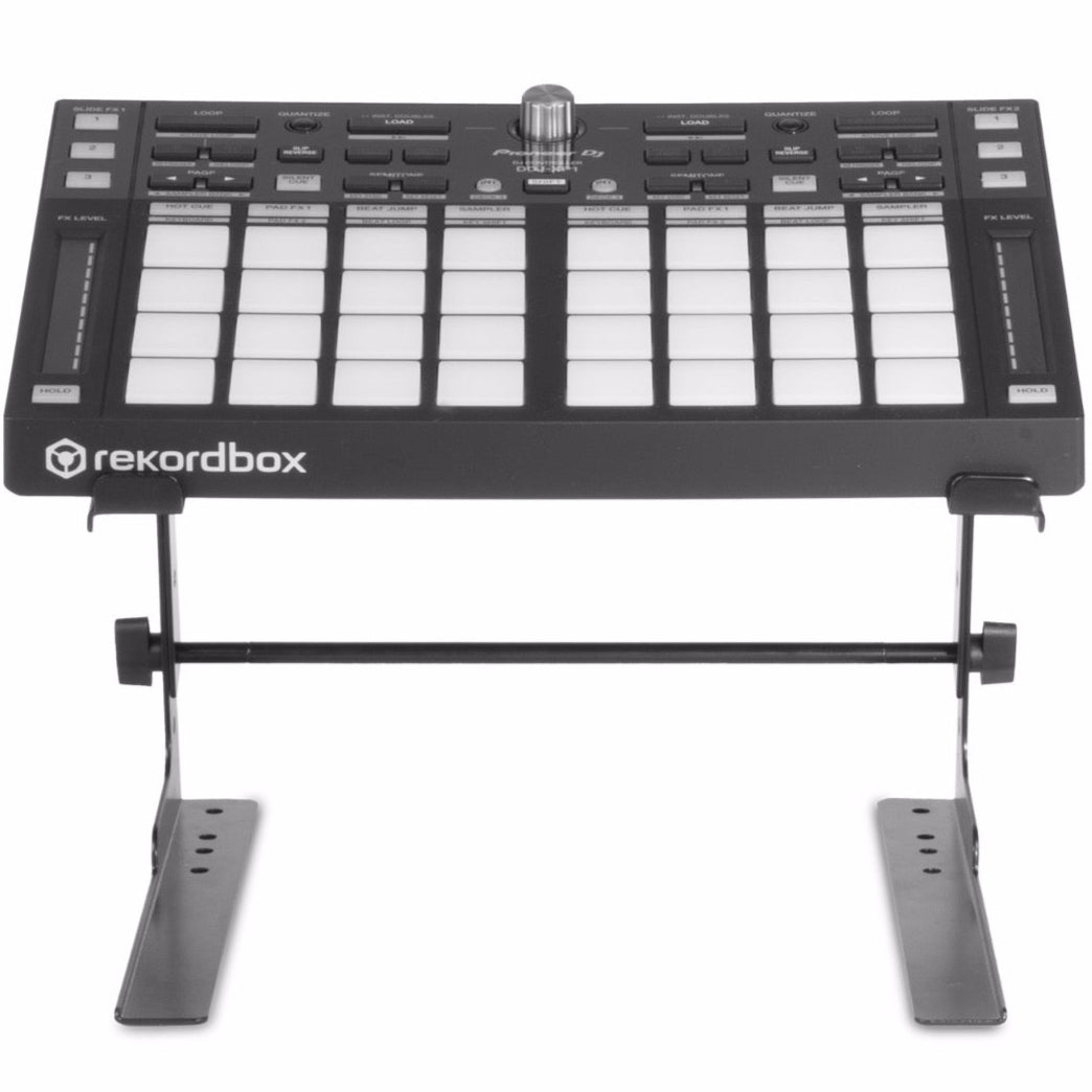 UDG Ultimate Laptop Stand in black, adjustable ergonomic stand for laptops, providing stability and ventilation.