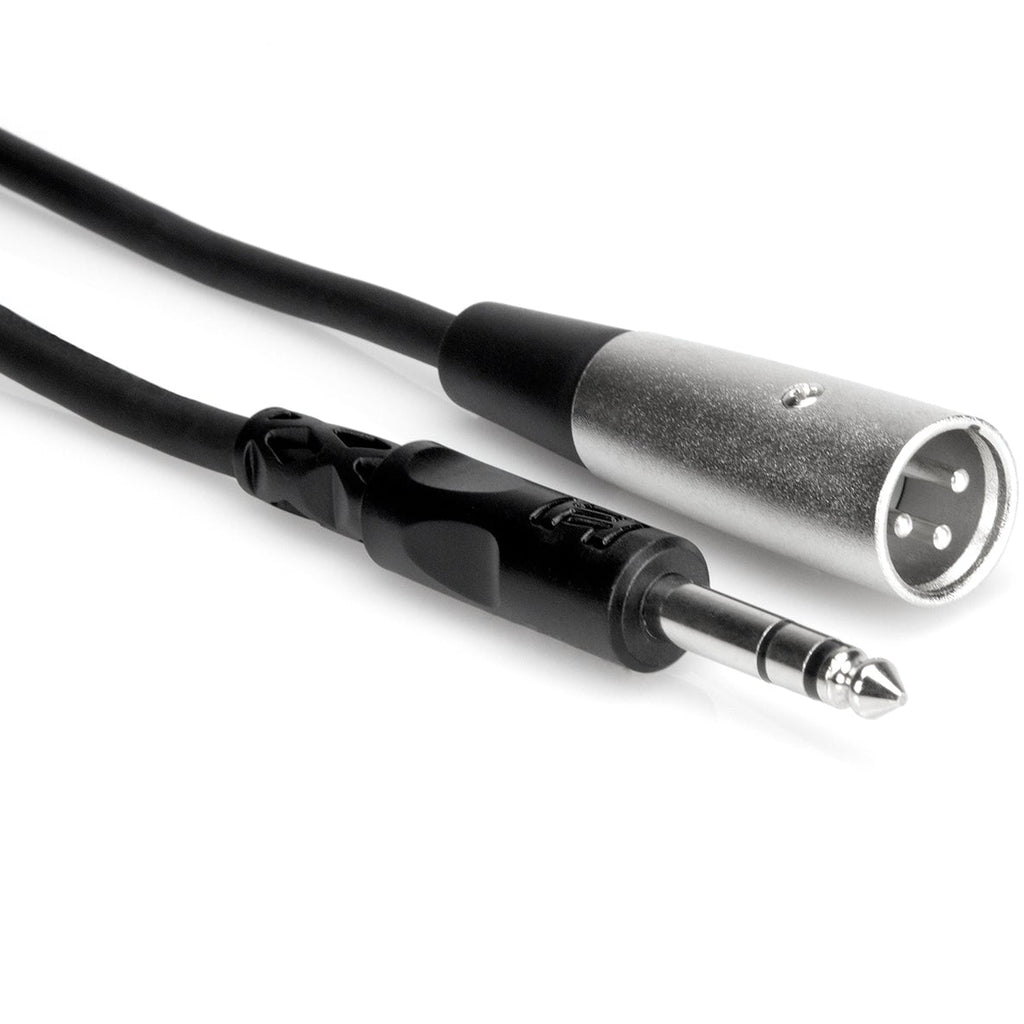 Hosa STX-115M 6.3mm TRS to XLR-Male audio cable, 4 meters long, with black connectors and cable for professional audio connections.