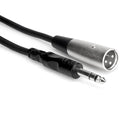 Hosa STX-115M 6.3mm TRS to XLR-Male audio cable, 4 meters long, with black connectors and cable for professional audio connections.