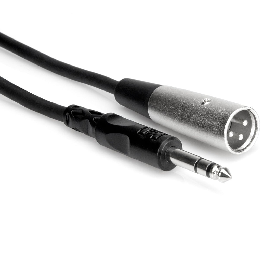 Hosa STX-105M 6.3mm TRS to XLR male audio cable, 1.5 meters long, with black and red connectors.