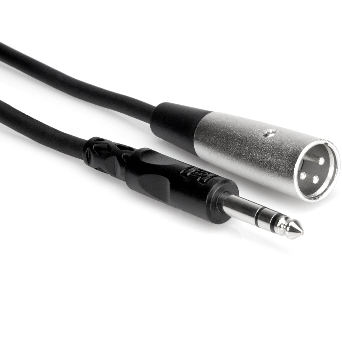 Hosa STX-105M 6.3mm TRS to XLR male audio cable, 1.5 meters long, with black and red connectors.