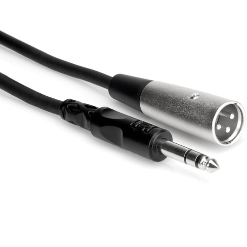 Hosa STX-105M 6.3mm TRS to XLR male audio cable, 1.5 meters long, with black and red connectors.