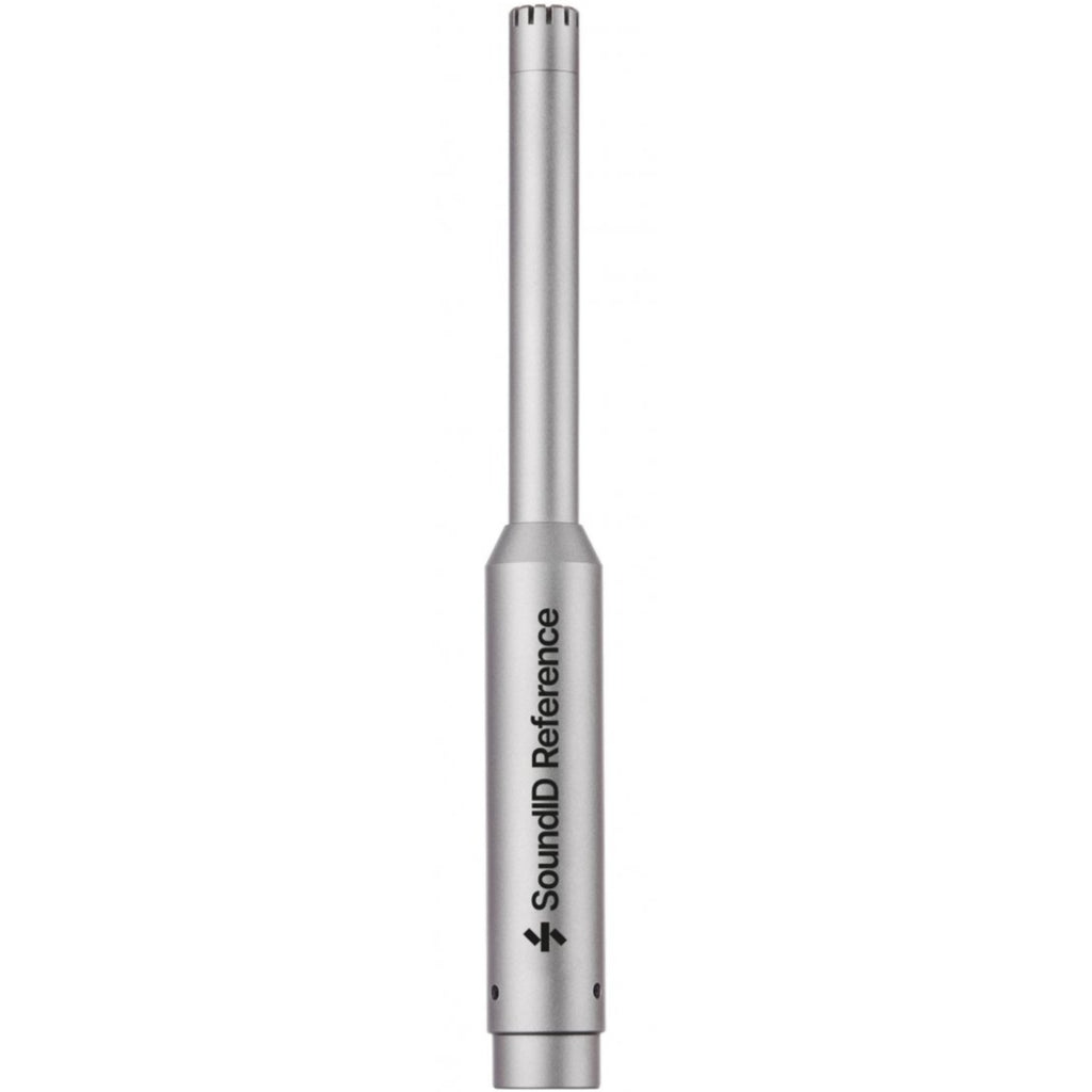 Sonarworks SoundID Reference measurement microphone for room calibration, shown with the sw5sx_5 model and cable attached.