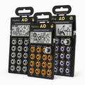Soundium x Teenage Engineering Pocket Operators bundle with multiple compact drum machines and synthesizers on a workspace.