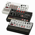 Soundium x Korg Volca bundle featuring multiple compact synthesizers and drum machines for studio music production.
