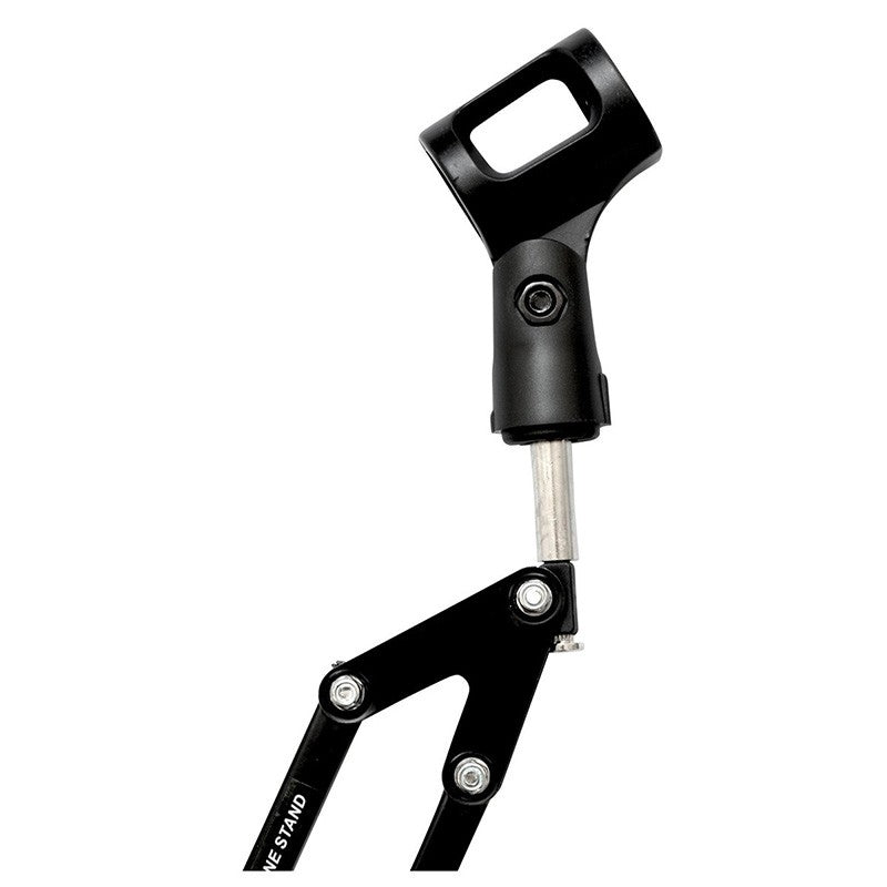 Tie Studio Flex Broadcast Mic Stand with adjustable arms and sleek design for professional microphone support.