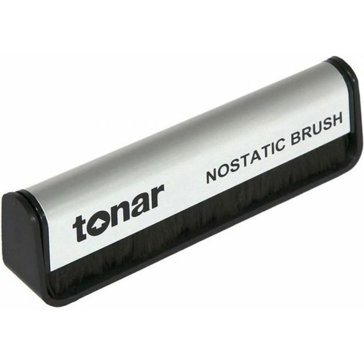 Tonar Nostatic Brush for record cleaning, featuring a soft brush and anti-static design to safely remove dust from vinyl records.