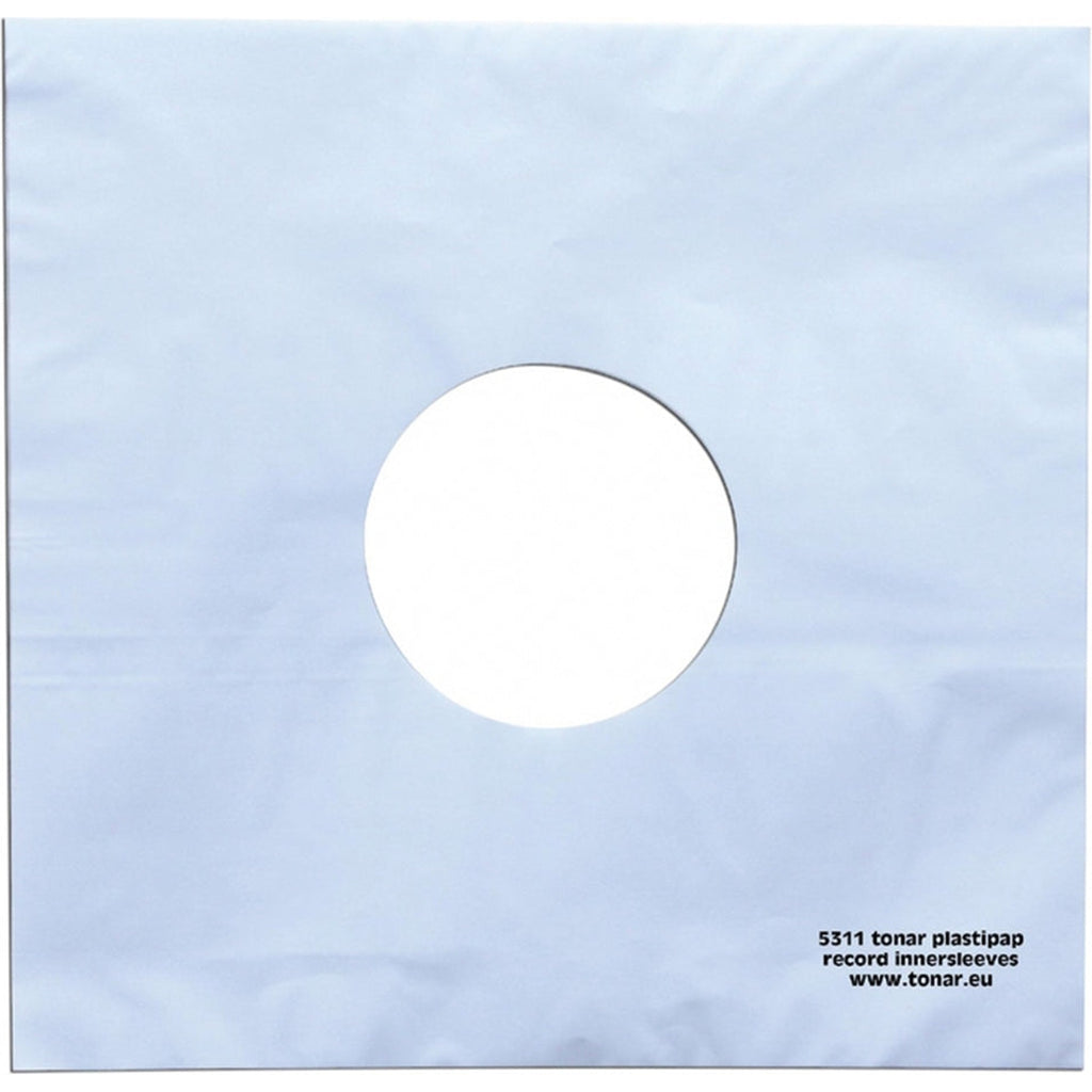 Set of 25 Tonar Plastipap inner record sleeves, protective plastic sleeves for vinyl records, with transparent design.