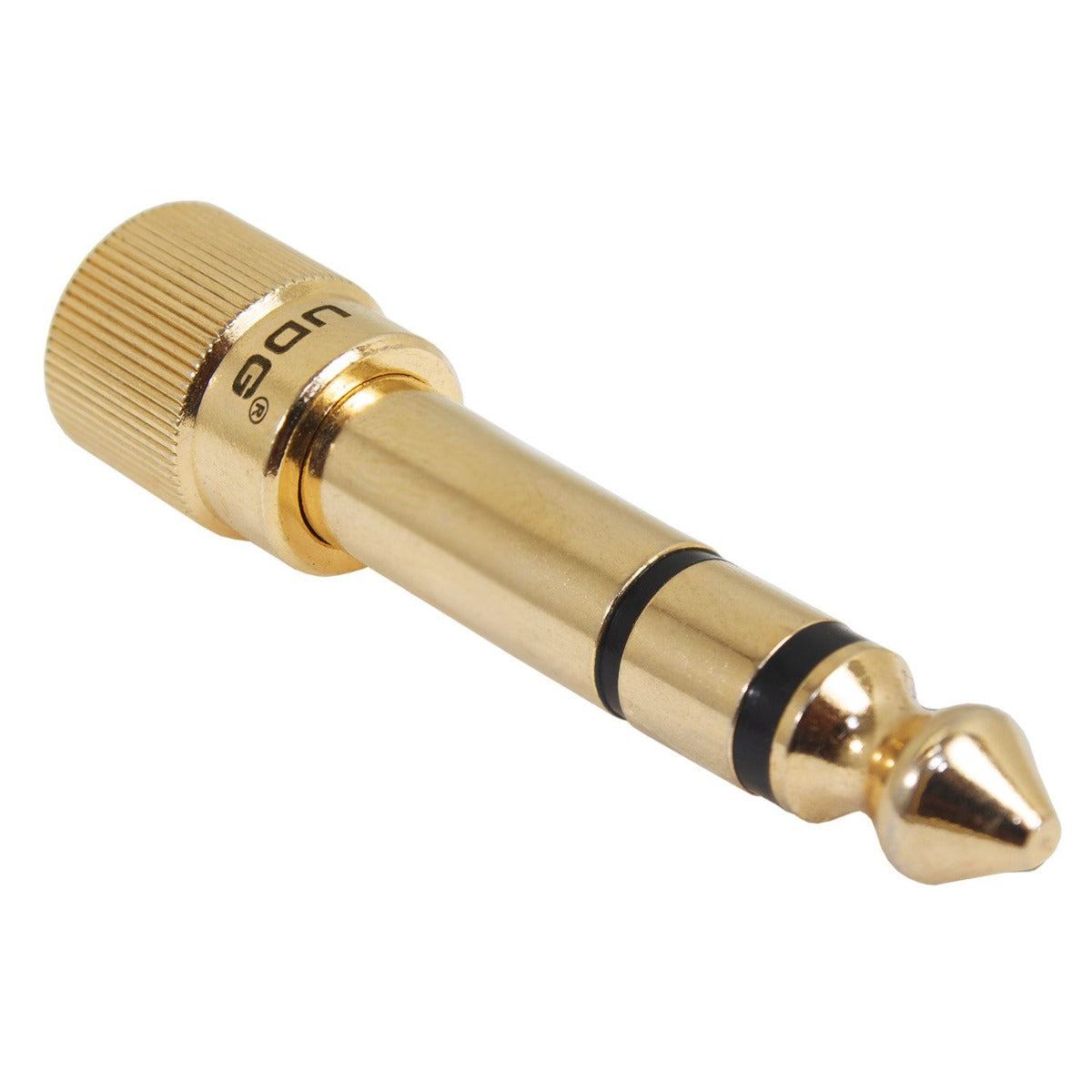 UDG Ultimate Headphone Jack Adapter Screw, a compact black headphone adapter with screw connection for secure fit.