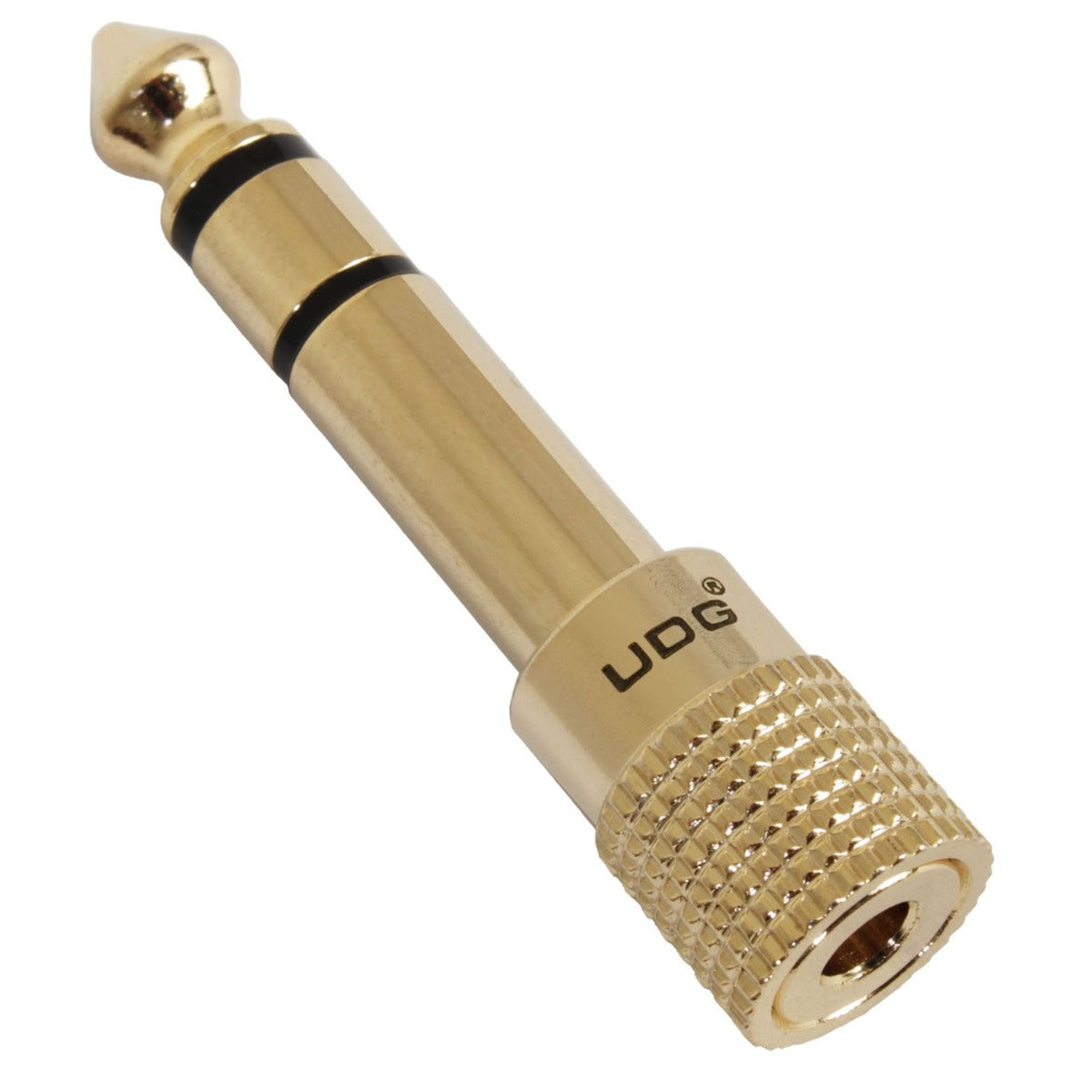 UDG Ultimate Headphone Jack Adapter Plug U94002, compact black audio splitter for connecting headphones to devices