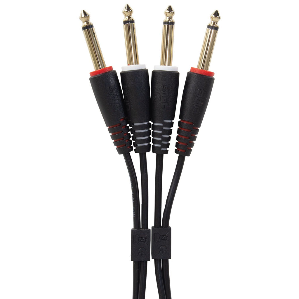 UDG Ultimate Audio Cable Set 1/4'' TRS to TRS black straight cable, 3 meters long, with connectors visible in the image.